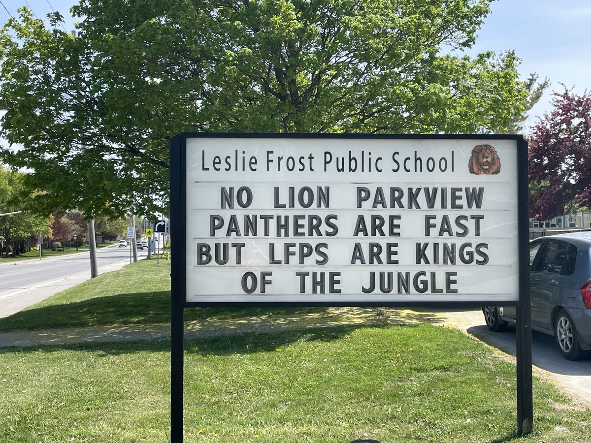 Let’s go <a href="/ParkviewPS/">Parkview PS</a> we’ve tagged you on the sign challenge <a href="/TLDSB/">TLDSB</a>  Great school spirit by all TLDSB schools!