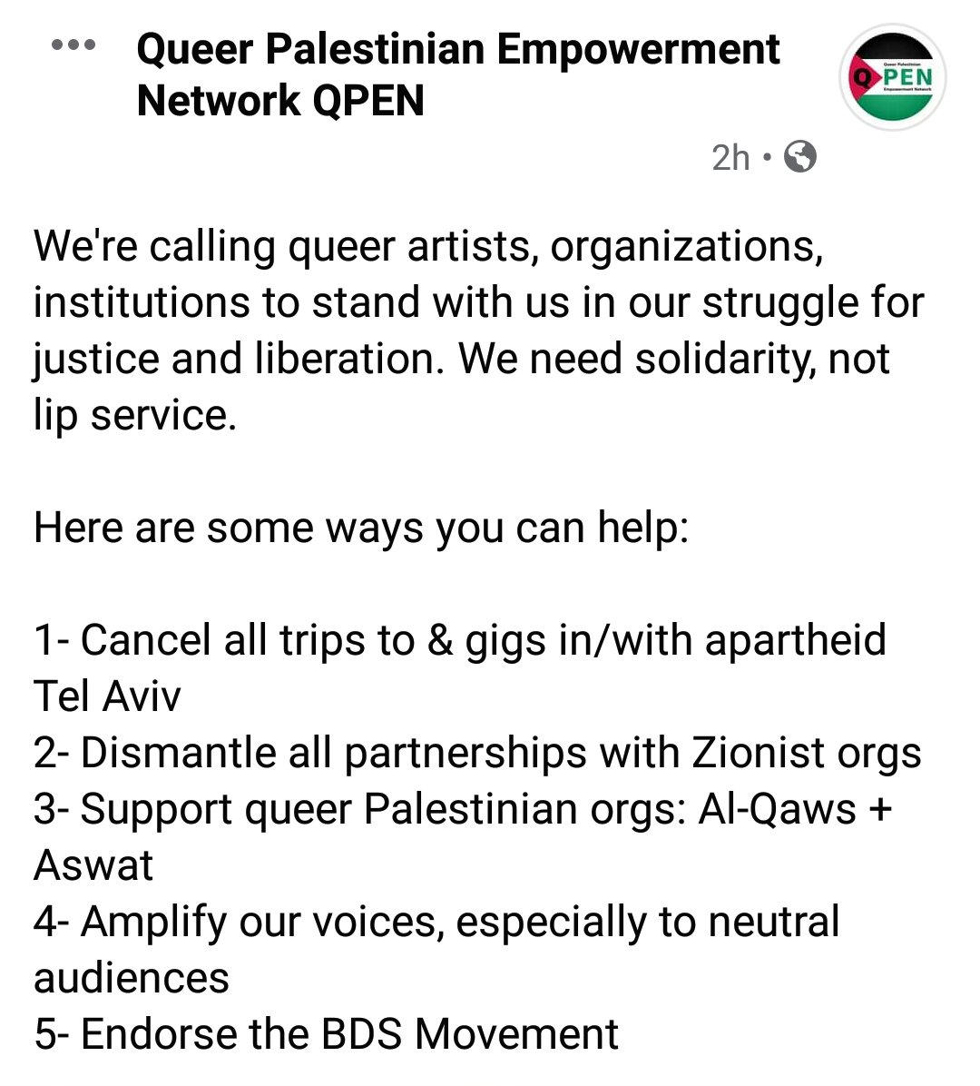 ShiriEisner's tweet photo. Palestinian queers call on global queers to act in solidarity. Please spread this far and wide 💜
#GazaUnderAttack #FreePalestine #FreeGaza #QueerTwitter #BiTwitter #TransTwitter #LesbianTwitter #GayTwitter #AceTwitter https://t.co/4cmGdxaSmK