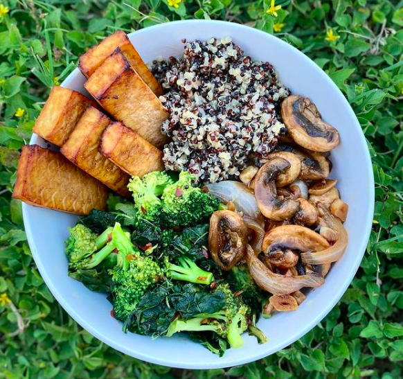 Earthly_Choice's tweet photo. Baked tofu, Umeboshi mushrooms, chili garlic broccoli and kale, and @earthlychoice quinoa. 

What do you like in your quinoa bowls? https://t.co/Zk2sAKIz1R