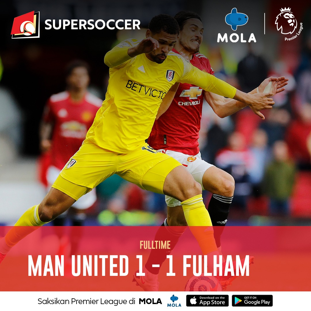 Full time! Man United 1-1 Fulham (Cavani 15' | Bryan 76')

Gol penyeimbang Bryan di babak kedua gagalkan kemenangan tuan rumah. Meski begitu, United masih aman duduk di peringkat ke-2 klasemen.

Saksikan cuplikannya di Mola!
bit.ly/SubscribeMola

#MUNFUL
#EPLdiMOLA