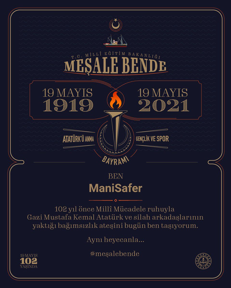 manisafer's tweet photo. 19 Mayıs 1919’da Gazi Mustafa Kemal Atatürk ve silah arkadaşlarının, bir büyük şahlanış için yaktığı meşaleyi ManiSafer ekibi olarak devralıyoruz
#meşalebende 
@habiparvas @ManisaTwinning @tretwinning @Manisa_MEM @ziyaselcuk @manisafer https://t.co/X3CqUSEdYu