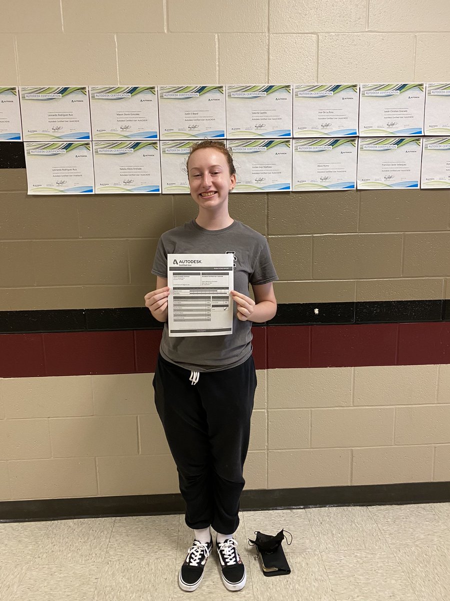 Congratulations <a href="/noellehartmann/">Noelle</a> on being SCHS’ very first student to pass the AutoCAD certification exam conducted here on our campus!  Graduating as a junior, off to UT for Architectural Engineering, &amp; AutoCAD certified! So proud! <a href="/HumbleISD_CTE/">Humble ISD CTE</a> <a href="/HumbleISD_SCHS/">Summer Creek High</a> <a href="/HumbleISD/">Humble ISD</a>