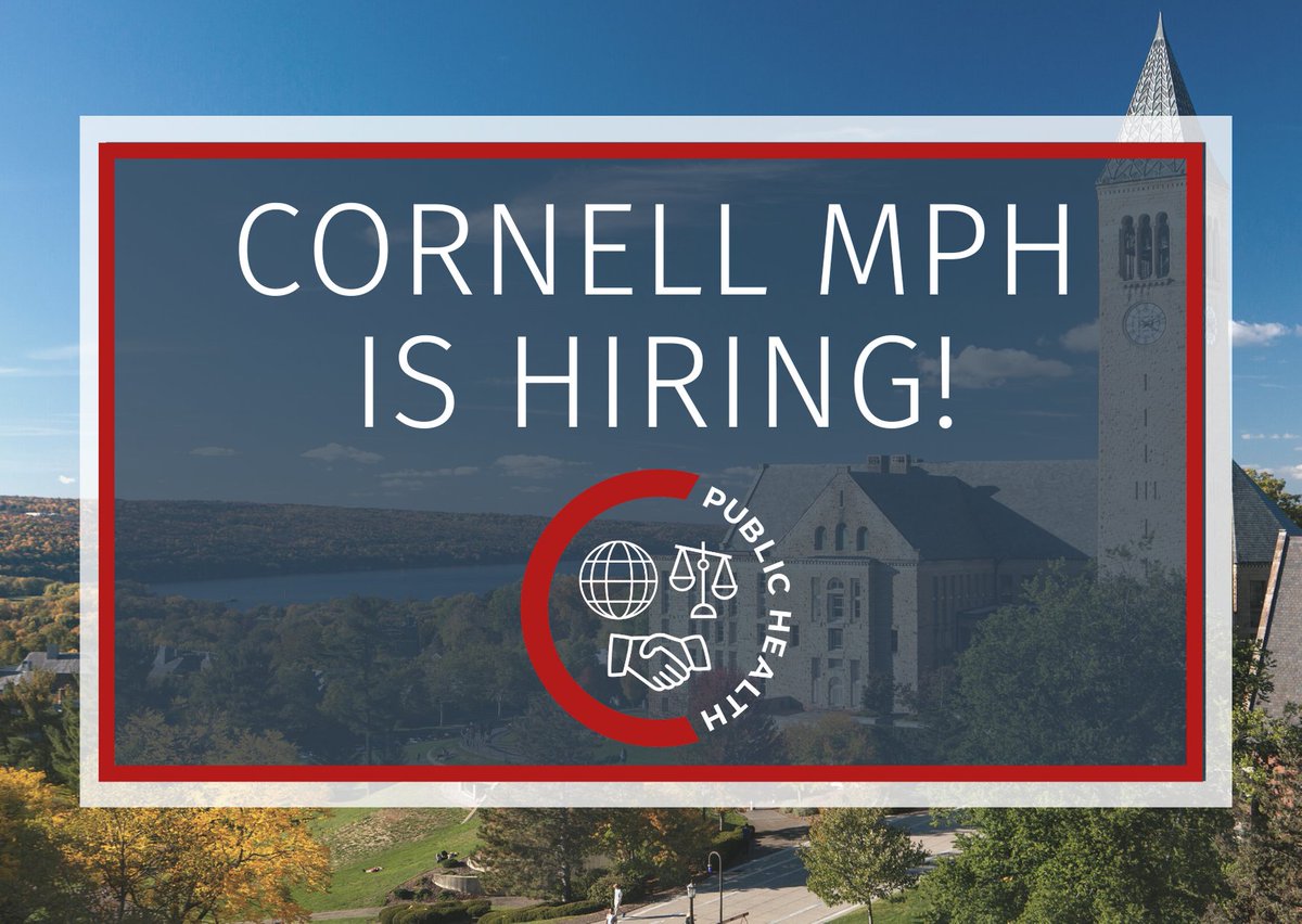 CornellMPH's tweet image. Cornell’s MPH Program is helping to reinforce NYS’ public health workforce. Join us to help support program growth and measure impacts! 

cornell.wd1.myworkdayjobs.com/CornellCareerP…