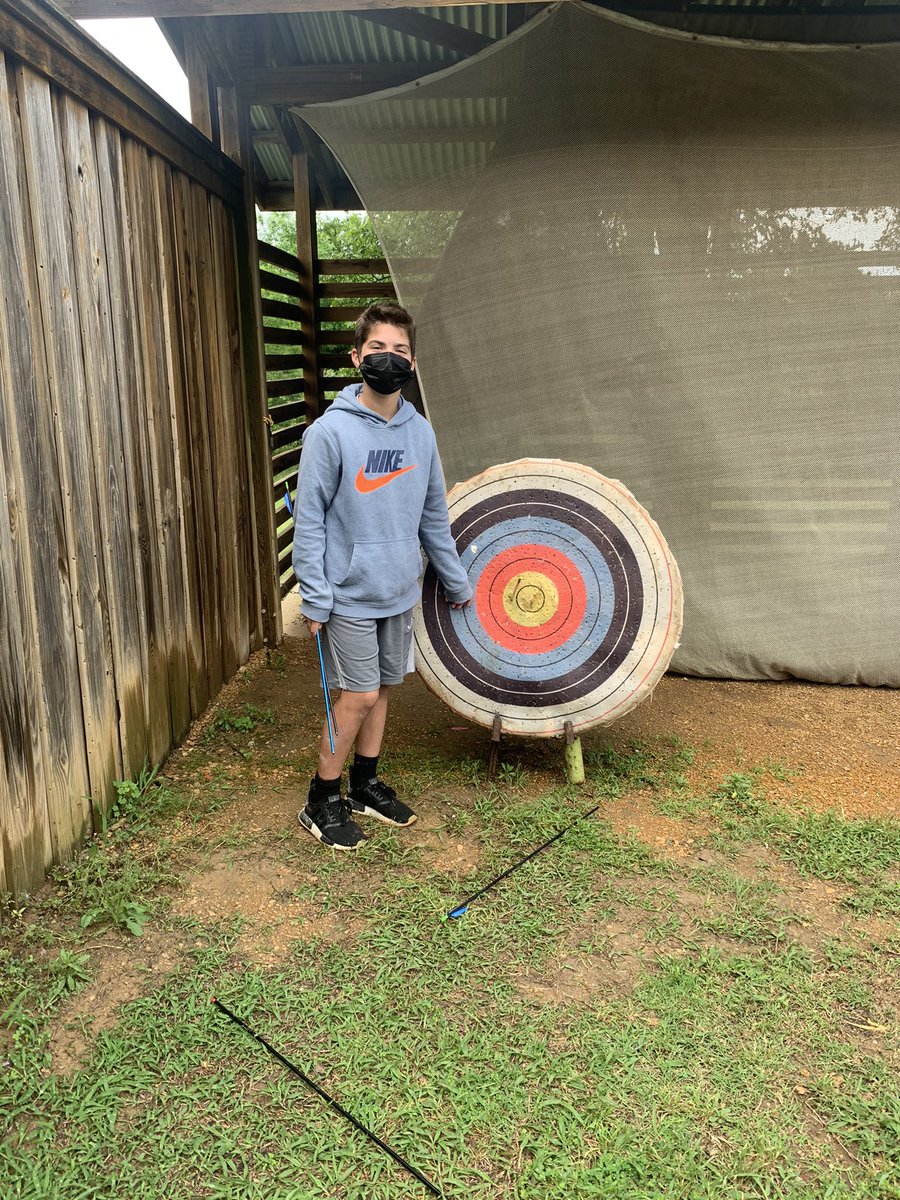 hellomrshall's tweet photo. Fun during archery! Nice shot, Ryan! 🎯 @McSpeddenFifth https://t.co/WQdkEBEOS6