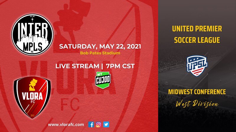 Game 3 
Midwest Conference 
West Division we face Inter Minneapolis.

Come support us Saturday at 7:00 PM at Bob Pates Stadium.

#forzavlora🔴⚫️