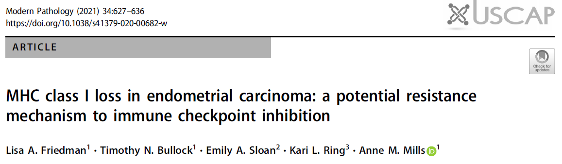 path_JC's tweet photo. #pathjc Let's start the second article on "MHC class I loss in endometrial carcinoma: a potential resistance mechanism to immune checkpoint inhibition"
https://t.co/kWBidHJpO1 https://t.co/oHKznUSyM1