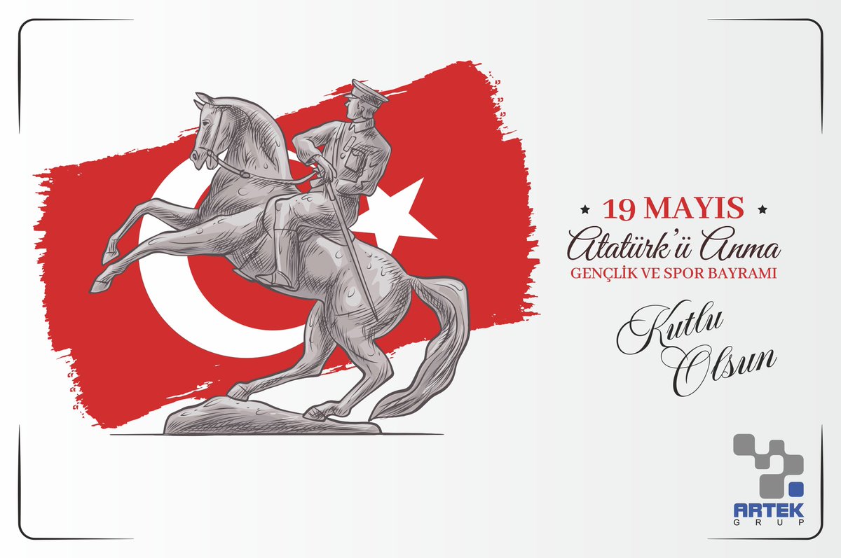 artekbilisim's tweet photo. 19 Mayıs Atatürk'ü Anma, Gençlik ve Spor Bayramınız kutlu olsun. 

#19Mayıs #MustafaKemalAtatürk https://t.co/pWHDn274oZ