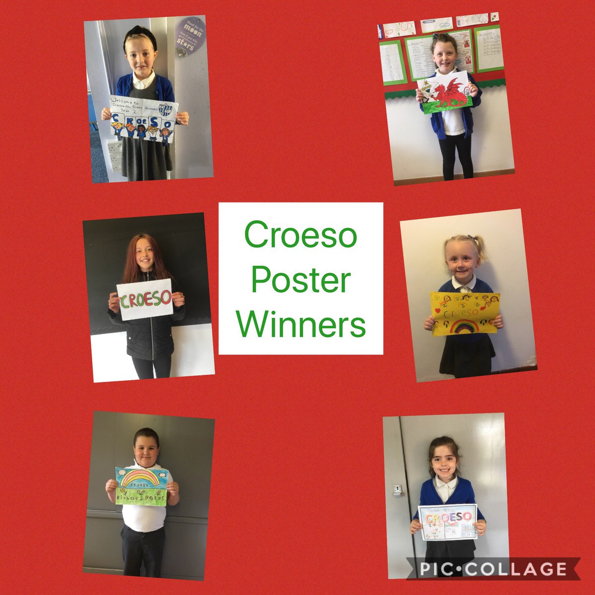 We had some fantastic Croeso posters but after a very hard decision The Criw Cymraeg chose the winners.                Da iawn @DeightonPrimary