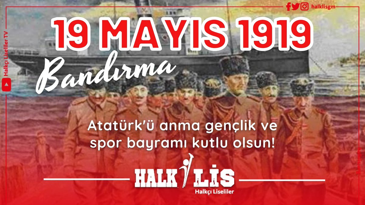 Biz her şeyi gençliğe bırakacağız… Geleceğin ümidi, ışıklı çiçekleri onlardır. Bütün ümidim gençliktedir.
Başöğretmenimizin  biz gençlere armağan ettiği 19 Mayıs Atatürk'ü Anma Gençlik ve Spor Bayramımız Kutlu Olsun.