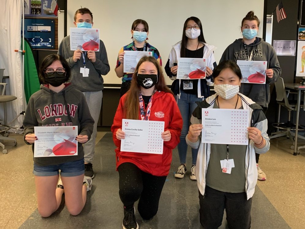 codeofdesign's tweet image. 20 Graphic Design &amp;amp; Illustration Students
34 Adobe Certified Associate Certifications earned
5 Adobe Certified Professionals in Visual Design awarded
1 Super Proud Teacher
@lisdcte @TECCeast #adobe #certification #graphicdesign