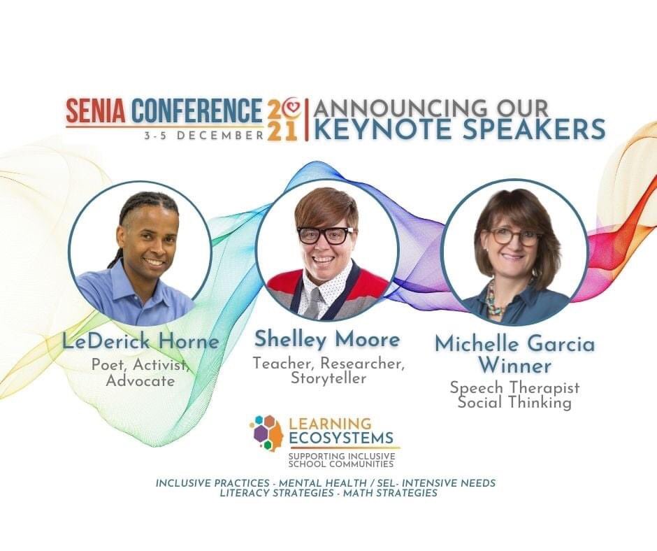 Yes, we did! We secured some of secured some of the biggest names in the educational world.

This will be a conference like no other. You will leave the SENIA Virtual Conference inspired by our keynote speakers <a href="/tweetsomemoore/">Dr. Shelley Moore, PhD</a> <a href="/LEDERICK/">LeDerick Horne</a> <a href="/socialthinking/">Social Thinking</a> #SENIA2021 #SENIAcommunity
