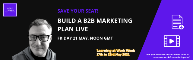 renepower's tweet image. Details of that b2b marketing focused webinar Friday at noon.

Perfect for manufacturers looking to get more creative and consistent.

#LearnAtWorkWeek #manufacturinghour #ukmfg #gbmfg 

Register here 

us02web.zoom.us/meeting/regist…