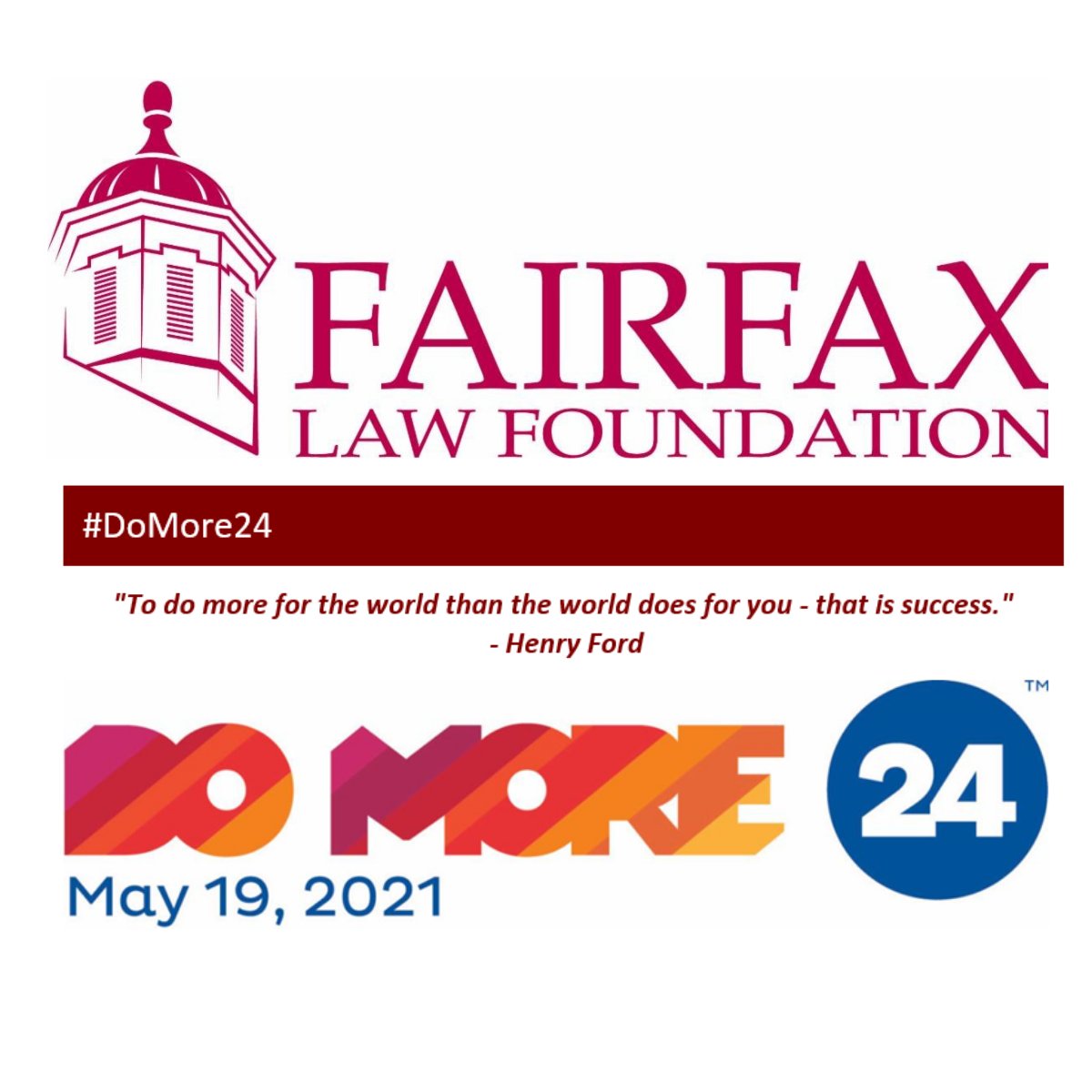 #DoMore24 allows <a href="/FXLawFoundation/">FairfaxLawFoundation</a> to do more for our community. Your donation helps sustain many projects, including funding the NoVA Pro Bono Law Center, the Conciliation program and provides law-related education to FFX county students. #Donate #May19th bit.ly/3f39lVL