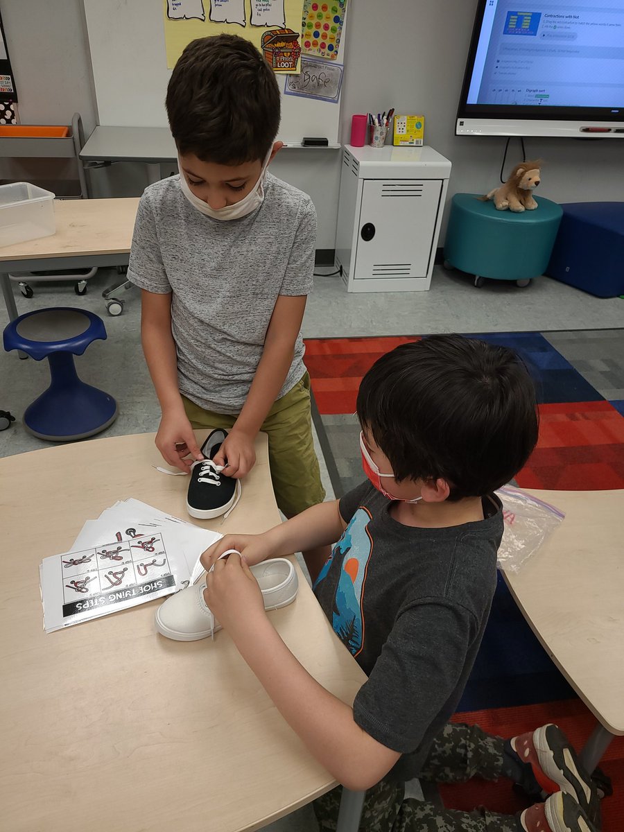 Extended learning? We have time to learn how to tie our shoes before we head off to 3rd grade! #dohertyfamily #onlyWB