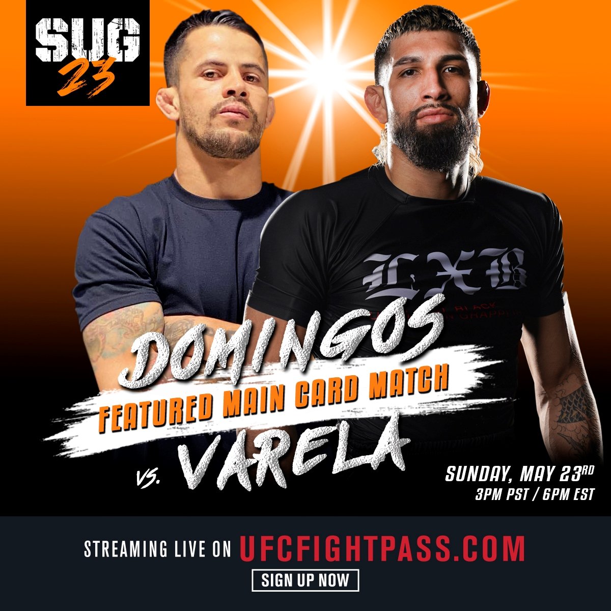 With Joey McKay out due to injury, Rafael Domingos steps in on 5 days notice to face Andy Varela this Sunday at SUG 23! This will be a fun main card opener to watch...catch the entire card airing live this Sunday, May 23rd only on @UFCFightPass