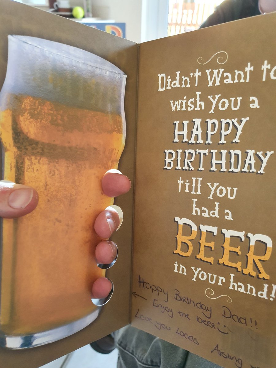 A small #occasion in my house, a #birthday card from my daughter.... She knows me too well! #my2ndcovidbirthday #dad  #notgettinganyyounger #beerontuesday #nowhiskeytoday