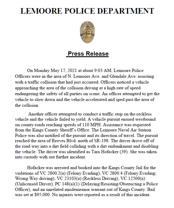 Lemoore PD tweet media