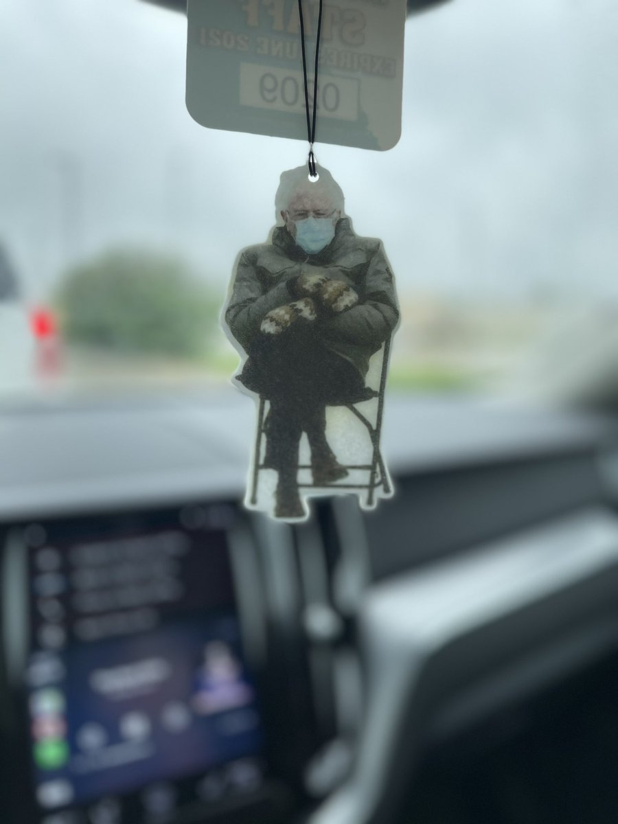 mrsfletch95's tweet photo. Thank you @Erinheinrich1 for my adorable Bernie air freshener. I will take him with me everywhere 🥰 #BernieSanders #HumanityFirst #BeKind https://t.co/qqjxl293qx