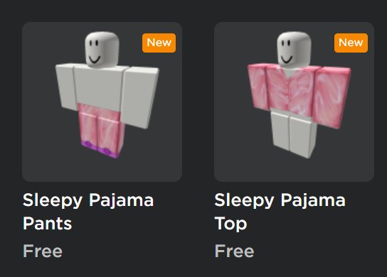 EventHunters - Roblox News on X: Free Items: Roblox has released 2 free  clothing items! Sleepy Pajama Pants  Sleepy Pajama  Top   / X