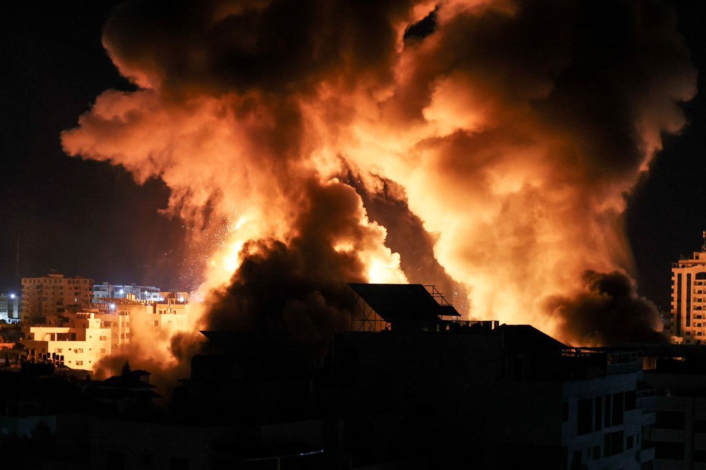 YazanShawish's tweet photo. While you are watching #Eurovision Israel is bombing Gaza and killing innocent people. (This picture was taken minutes ago) 

#GazaUnderAttack
#Eurovision2021 https://t.co/SAmridK4wO