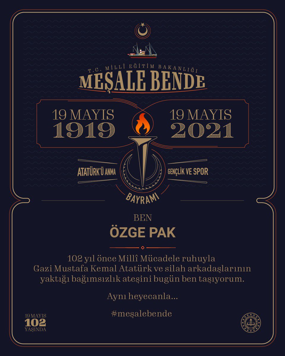 ozgepak84's tweet photo. "Ey yükselen yeni nesil, istikbal sizindir. Cumhuriyet'i biz kurduk, O'nu yükseltecek ve sürdürecek sizlersiniz". M.Kemal ATATÜRK
#19MayısGenclikveSporBayramı
#meşalebende https://t.co/EAudZqDoJM