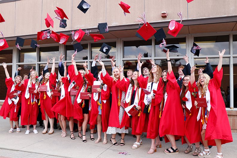 Aurora Class of 2021 marches on. Saturday's graduation celebration goes down with pomp, circumstance. Story and photos in this week's ANR. <a href="/AuroraHuskies/">Aurora Huskies</a>