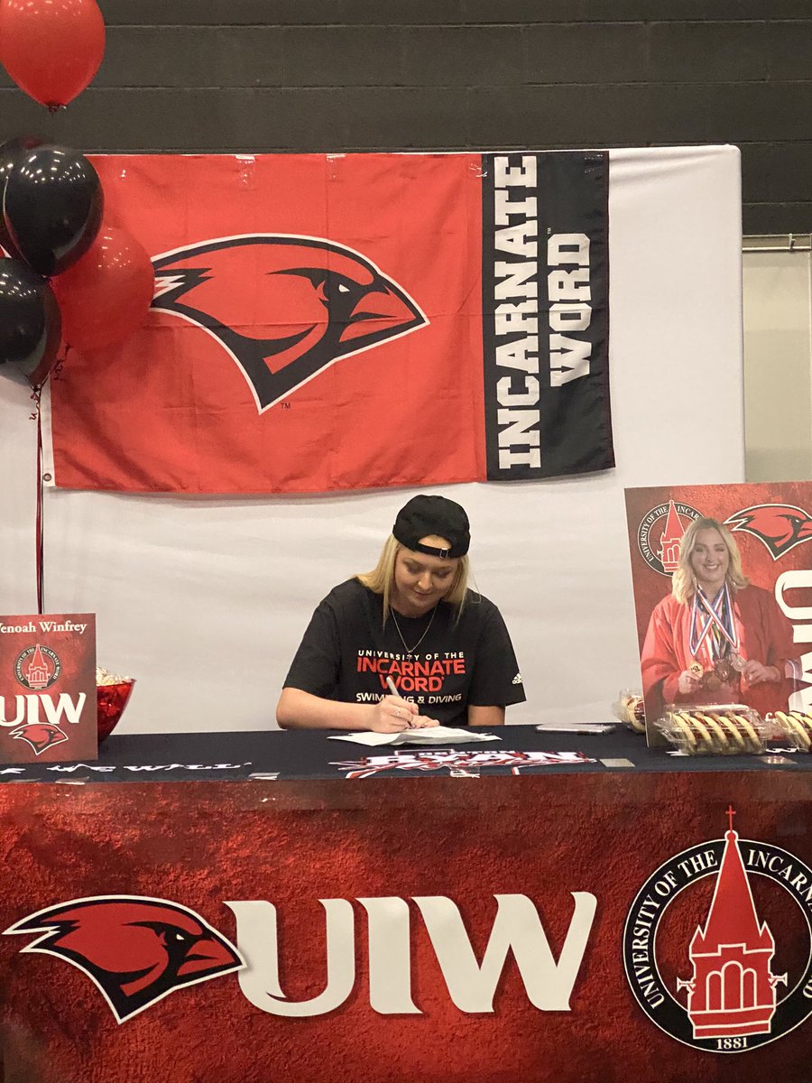 RyanHS_aquatics's tweet photo. Congratulations Wenoah Winfrey!Official Signing Day with UIW. https://t.co/3mXXmZIeL4