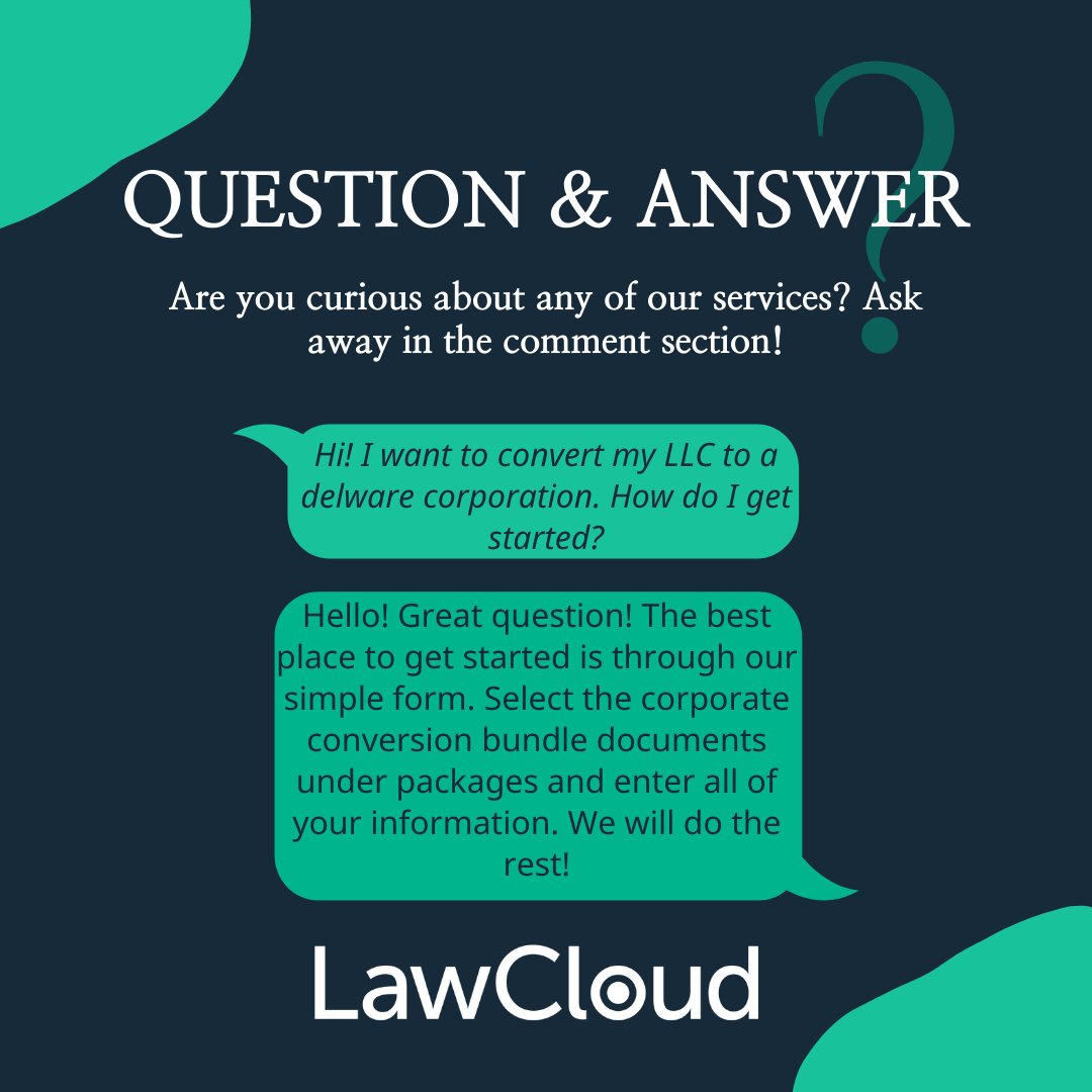 lawcloudco's tweet image. Have any other questions for us? We are happy to answer any and all questions about our services!

#lawcloud #lawcloudco #qanda #question #answer #startup #funding #smallbusiness #Entrepreneur #smallbiz #regcf #regd #rega #sec #crowdfunding #legal #legalservice #legaldocs
