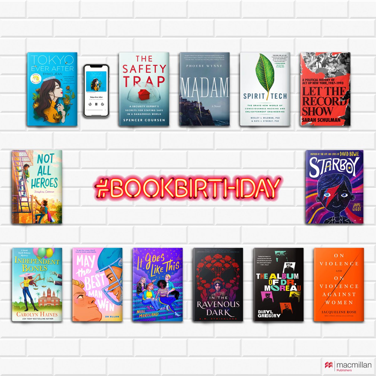Happy #bookbirthday, Emiko Jean, @spencercoursen, @phoebewynne, @WesleyWildman + @KateJStockly, @sarahschulman3, @josephinewrites, @DeltaGalCarolyn, @ZREllor, @MielMoreland, @AdriAnneMS, @jlgigot, @darylwriterguy, & Jacqueline Rose!! 📕🎂🎉

#MacmillanPublishers #books