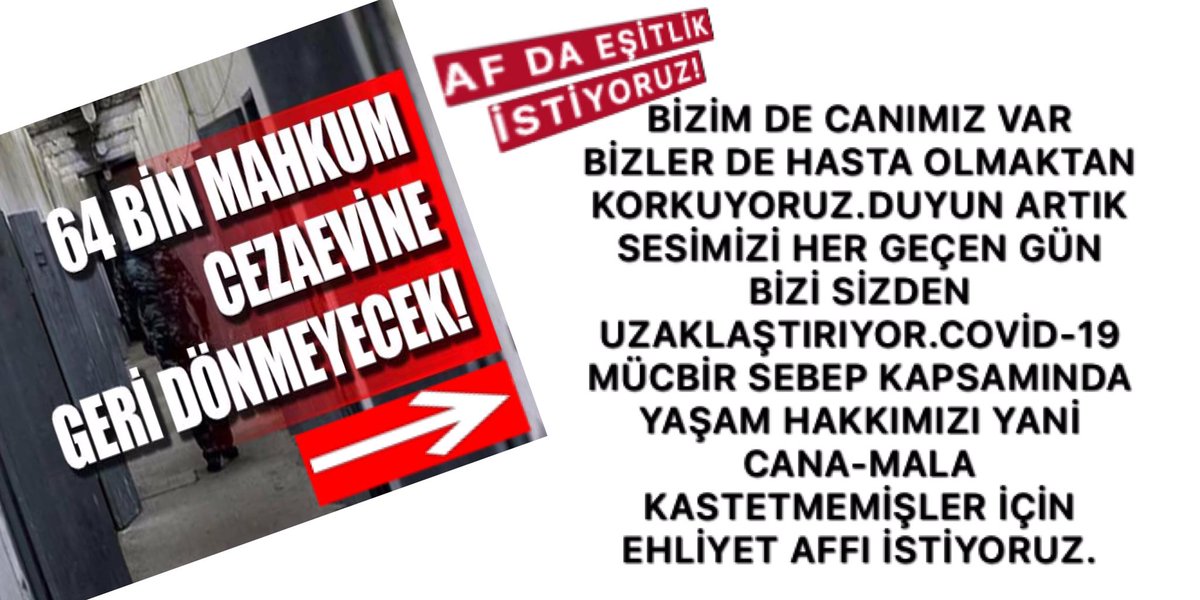 @TEMIR027 @erkndgn @TrafikEgm @RizeEmniyet AKLIN YOLU BİR.

DAĞDAN İNEN İBLİS UŞAĞI TERÖRİST TOPLUMA KAZANDIRMA ADI ALTINDA AFFEDİLİYOR İSE;

VATANIN ÖZ EVLATLARI OLARAK PANDEMİDE TALEBİMİZ OLAN CANA MALA ZARAR VERMEMİŞLER İÇİN #EhliyetAffı DÜŞÜNÜP ZAMAN KAYBEDİLMEKSİZİN KABUL GÖRMELİDİR.