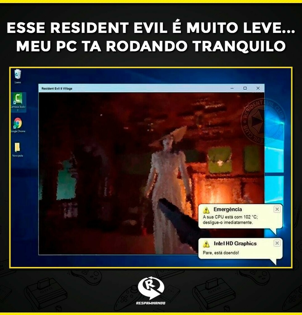 rededeanimes's tweet photo. O pc nem ta reclamando kkkk

#residentevilmemes #residentevil8 #residentevilvillage https://t.co/fiIMH1I8bJ https://t.co/JMgSlgiGao