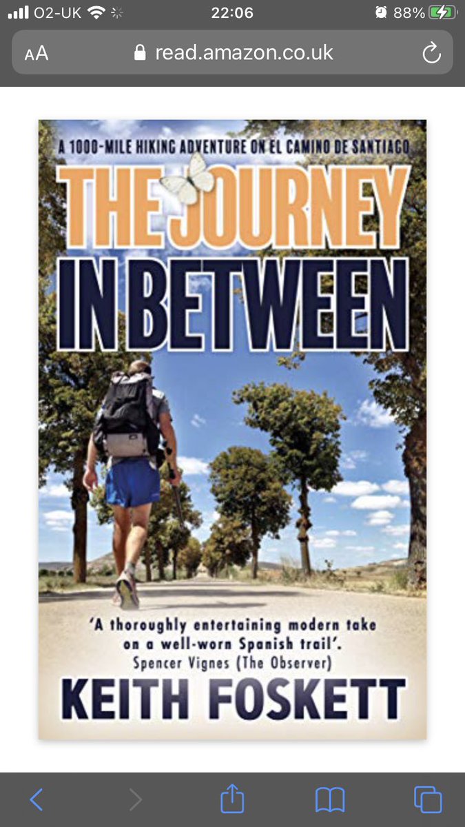 9/12 Book 1 of @KeithFoskett a thru-hiking trilogy - the journey in between. Hiking along the Camino de Santiago. Loved it! Got the adventure juices going. My only thoughts are, where do I start my run to Santiago! #pilgrim