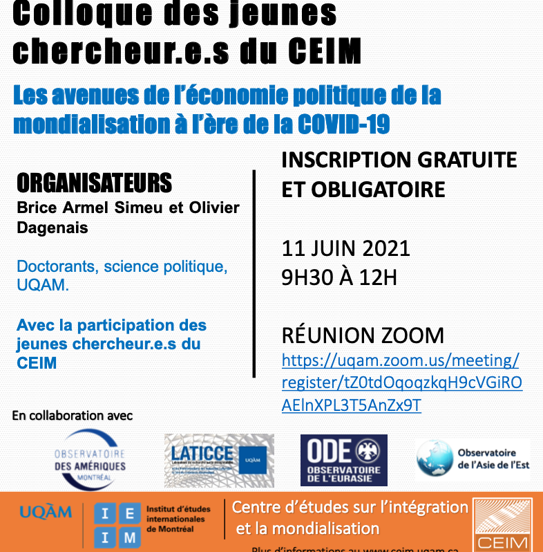 Colloque des jeunes chercheur.e.s du CEIM 2021 dlvr.it/RzxMb0