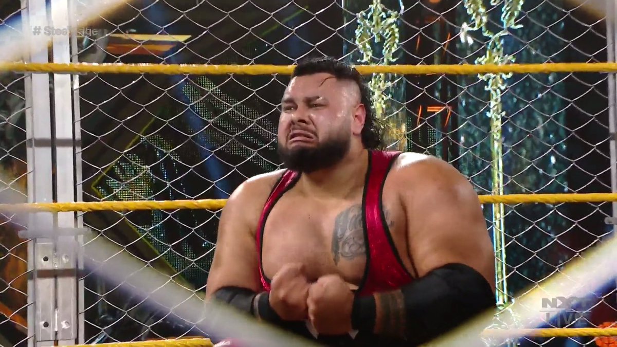WWE's tweet photo. Take it all in, @bronsonreedwwe.
14 years to the day of his first match, @bronsonreedwwe has fulfilled his destiny in becoming #WWENXT North American Champion! #AndNew #SteelCage @JohnnyGargano https://t.co/fc9yBWcP5G