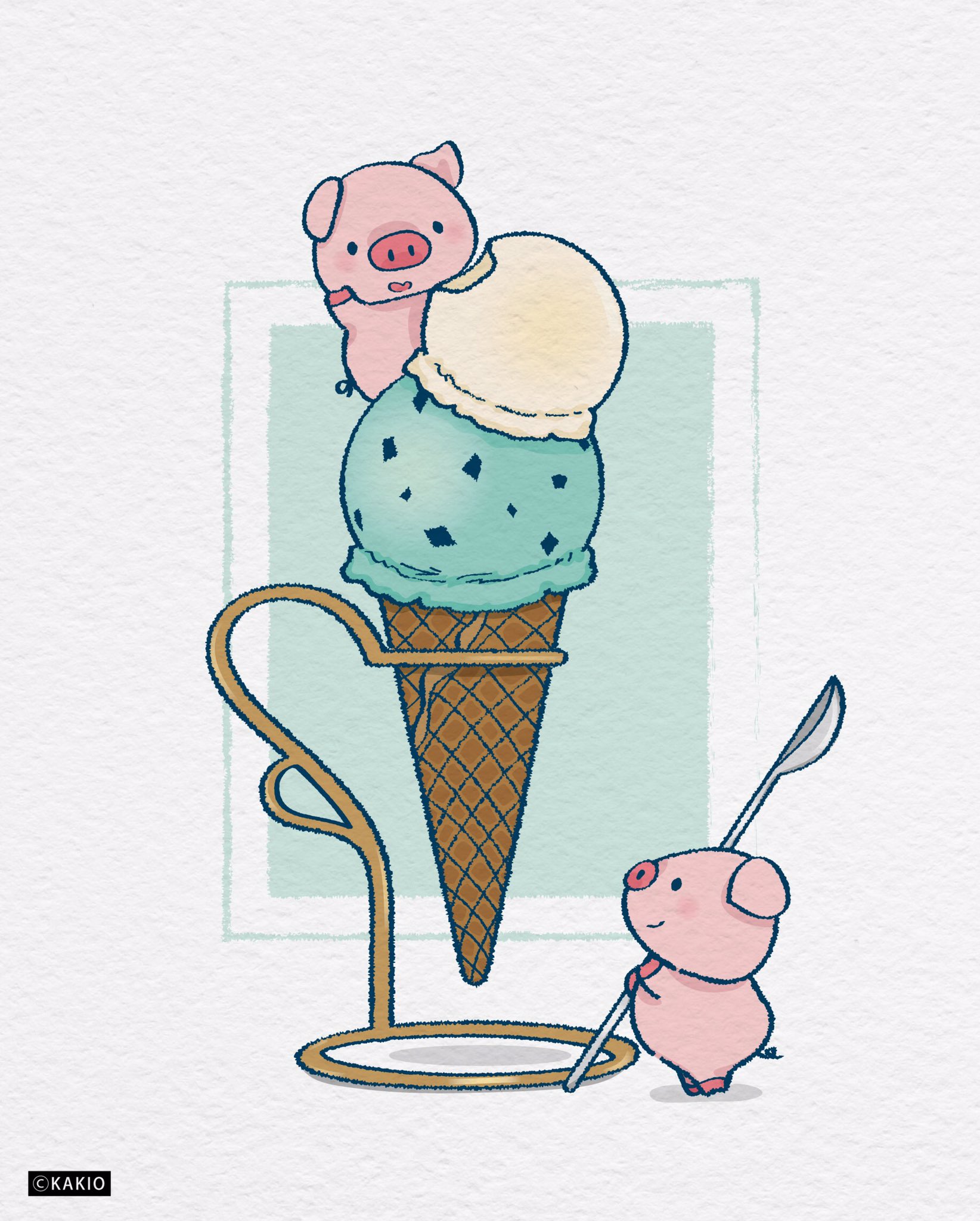 かきお Suzuriで販売中 アイスが食べたくなる季節 イラスト イラスト好きな人と繋がりたい 絵描きさんと繋がりたい かわいいイラスト ゆるいイラスト 絵描き 落書き デザイン アイスクリーム アイス デザート スイーツ スウィーツ 動物