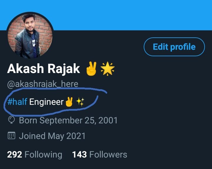 akashrajak_here's tweet photo. Impression bnane ke liye bio m #halfengineer likh liye the lgta hai government ne seriously le liya yrr🙄 O bhai hmri degree kb puri hogi #पूछता_है_भारत ...😐 🙄
# aktu
#puchta_hai_bharat
#Indian government
@VideonationTeb
@theengineerbroo
@memecentral_teb https://t.co/b1GQrYsWxD