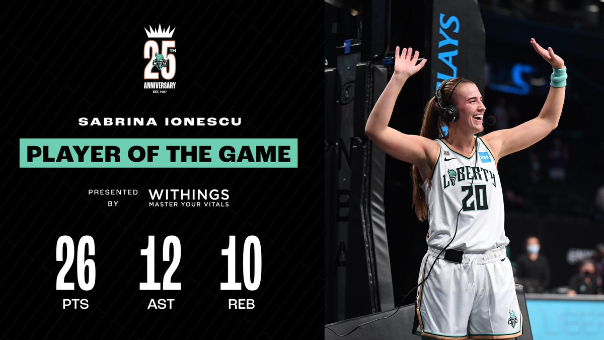 Future GOAT RT @nyliberty: History made! @sabrina_i20 #OwnTheCrown

Presented by @WithingsEN | #withingscommunity