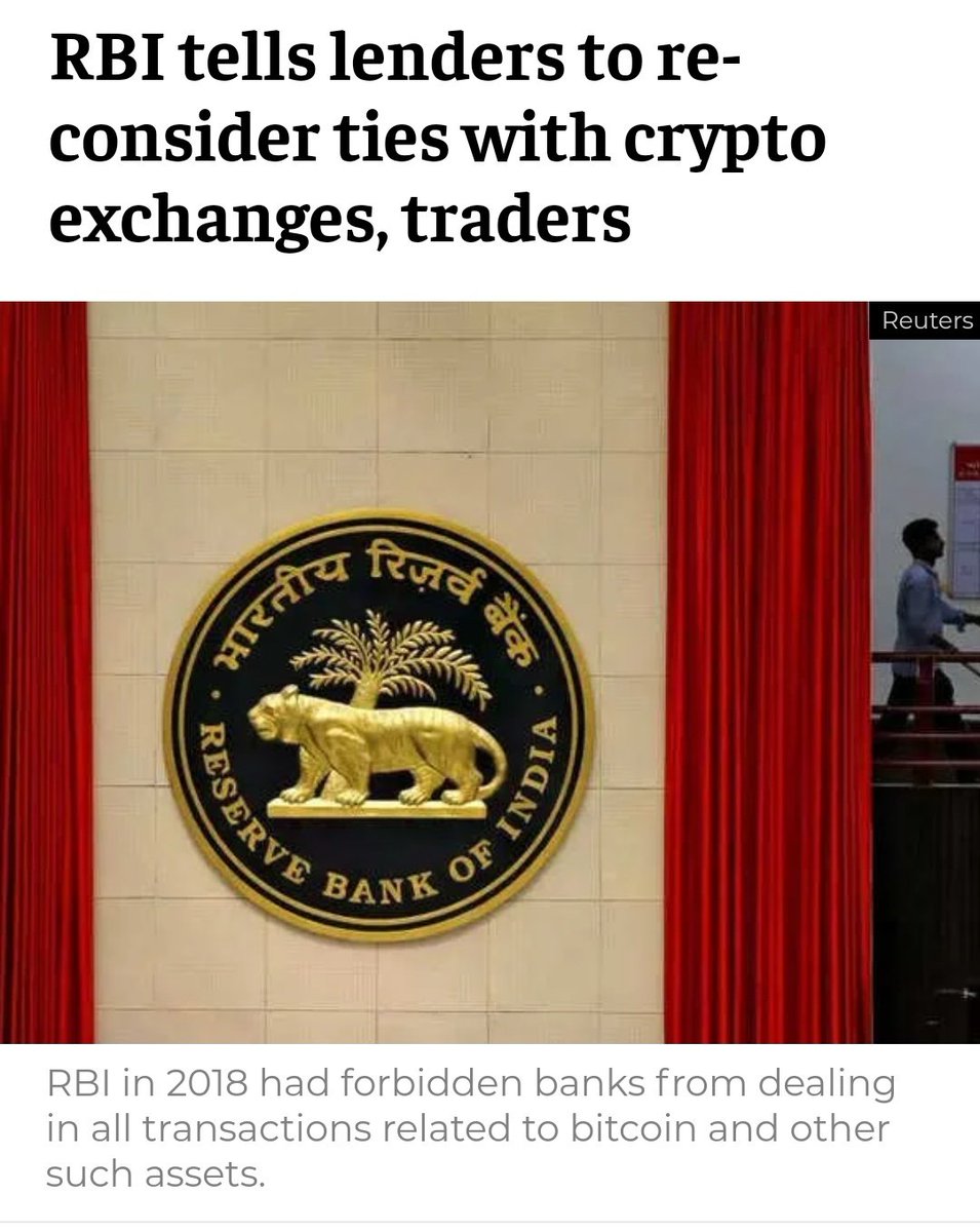 1) China bans Financial & payments companies from crypto buisness (2) India  unofficially tells banks to not offer banking services to crypto exchanges # Bitcoin #cryptocurrency