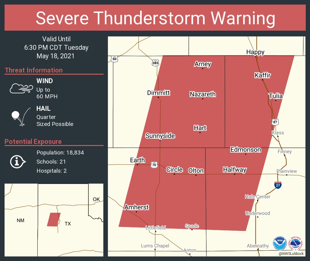 NWS Lubbock on Twitter "Severe Thunderstorm Warning including Tulia TX