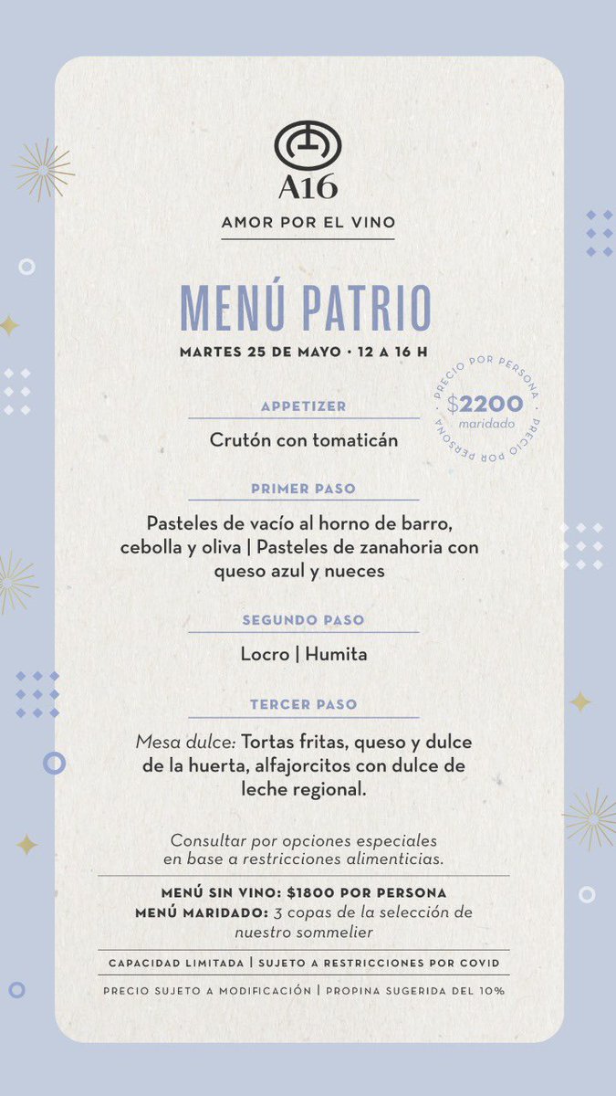 Semana Patria en <a href="/BodegaA16/">Bodega A16</a>  #Mendoza #vino #malbec