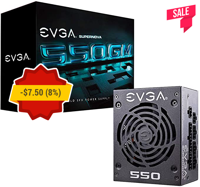 [SFX PSU] EVGA SuperNOVA 550 GM, 80+ Gold, Full Modular - $69.99 ($30)
🔥amazon.com/EVGA-Supernova…

#PC #PCBuild #PCGaming #PCMasterRace #PCDeals