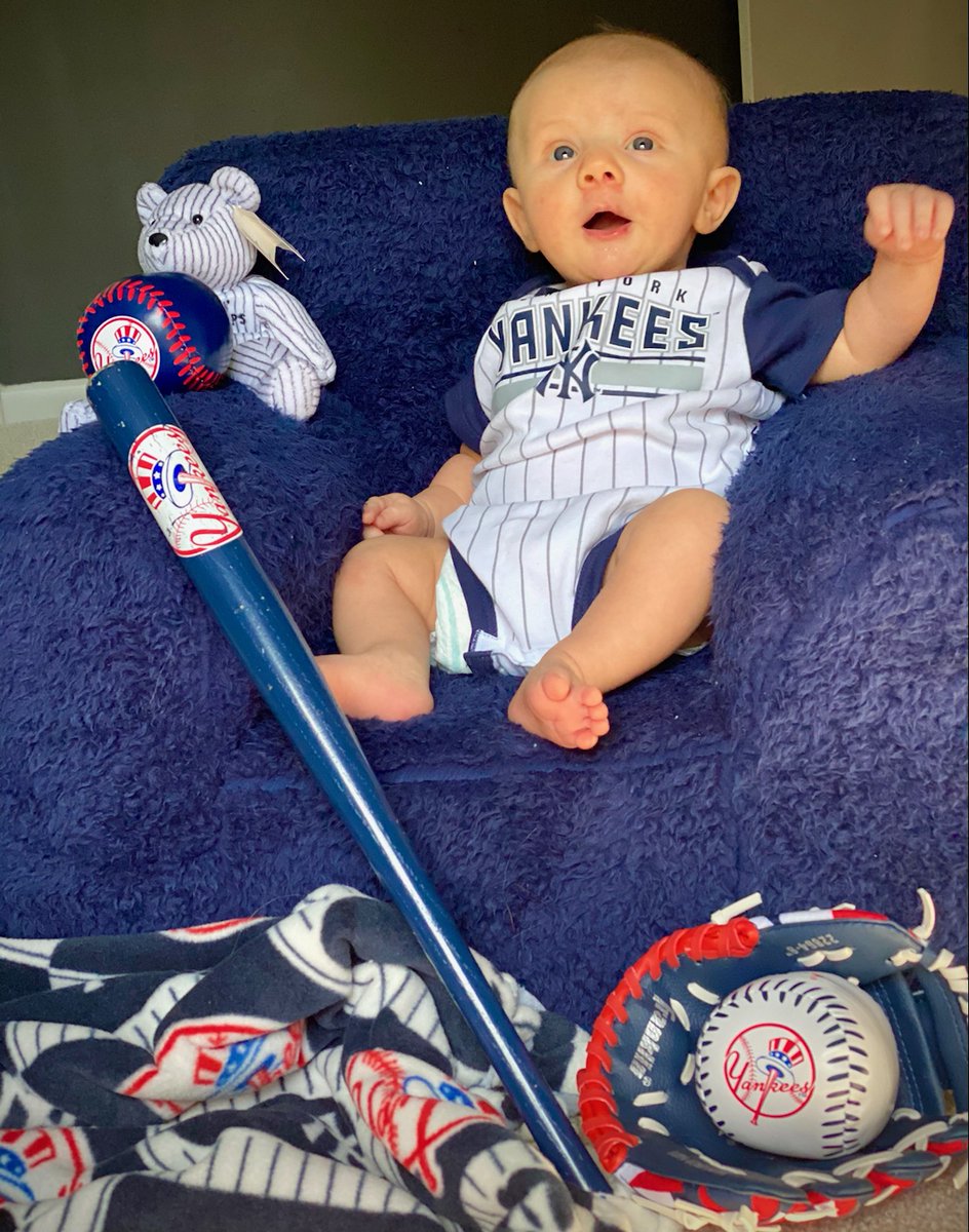 dspada10's tweet photo. @YESNetwork @Toyota Two month old Home Run Henry from East Amherst, NY getting ready to watch tonight's game #ToyotaPinstripePride https://t.co/S86lF7MOCj