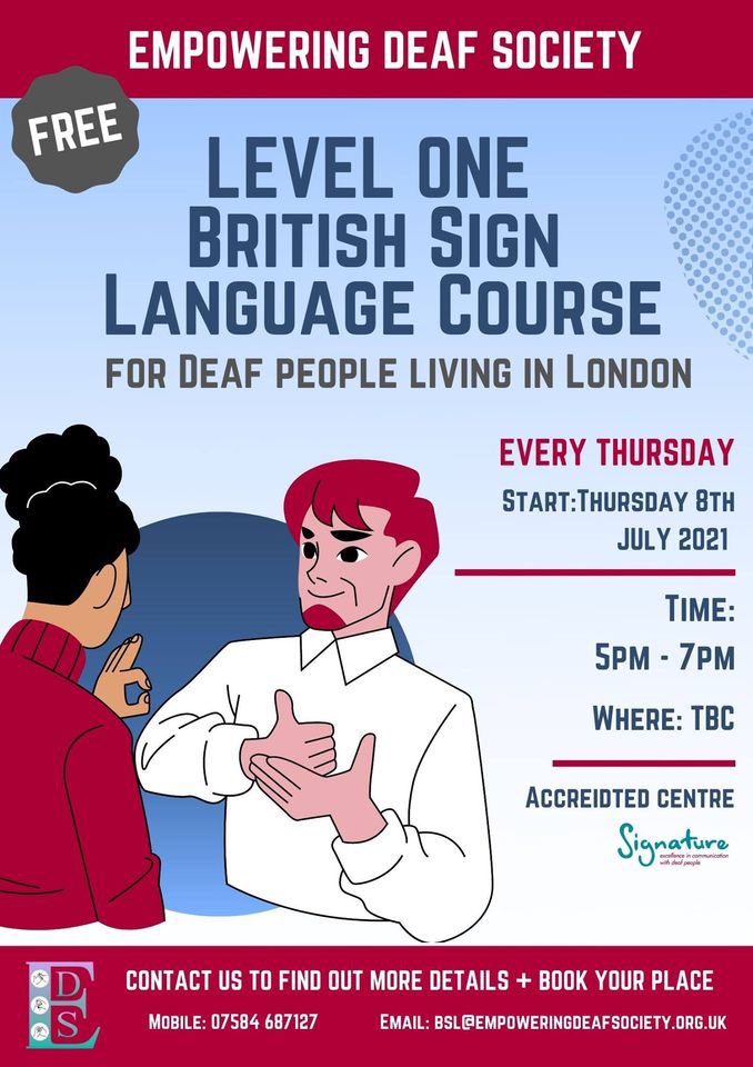 We’re so excited to be able to offer a #free weekly Level One British Sign Language #bsl #course to anyone living in #london who is #deaf DM for details and to book. Hurry! #noborders #StrongerTogether