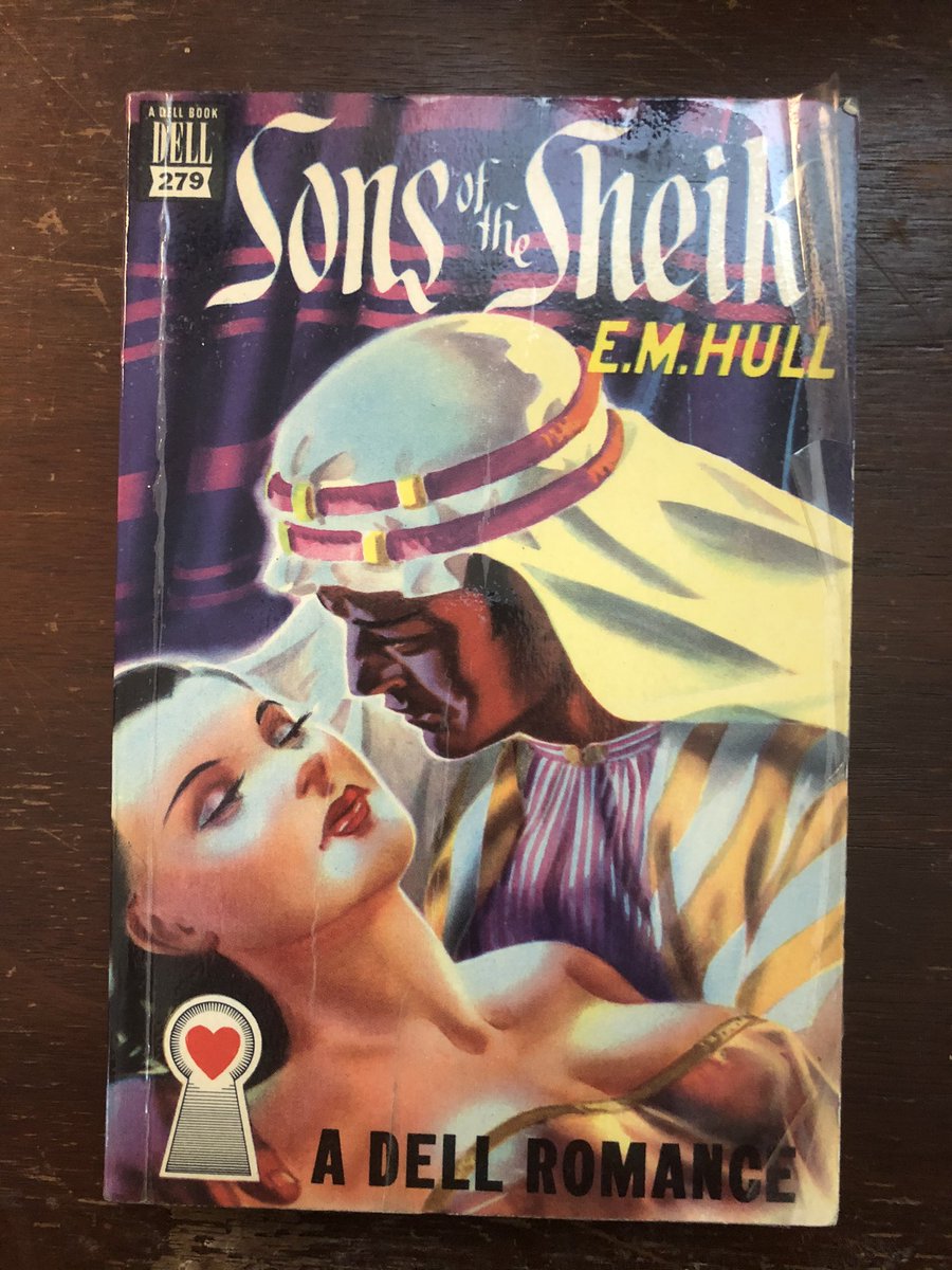 CW: racism; rapeIn 1925 Hull published a sequel, Sone of the Sheik. I have the Dell mapback editions which, despite their problematic content, are stunning.