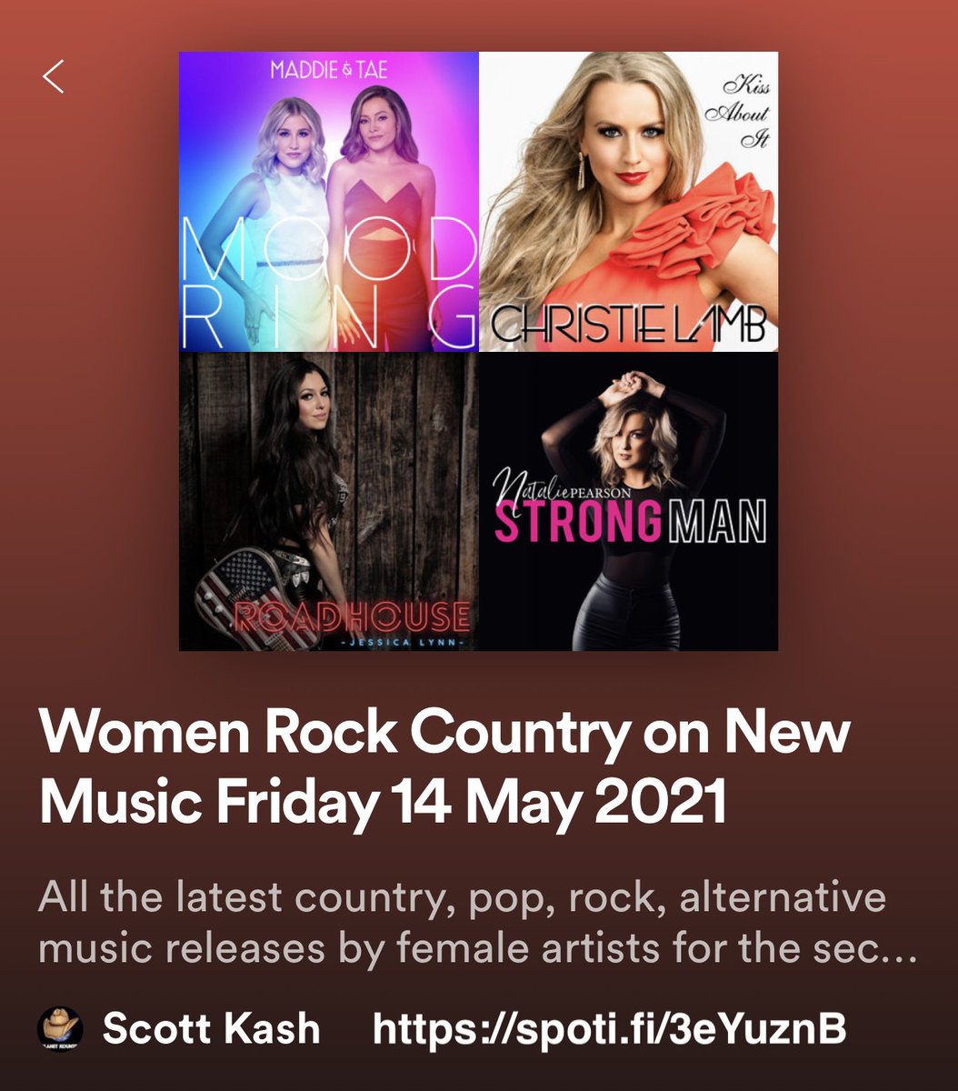 Here’s the new Women Rock Country on #NewMusicFriday playlist for the new releases from last week #WomenOFCountry

<a href="/meganandliz/">Megan & Liz</a>
<a href="/CattMcCreary/">Catt McCreary</a>
<a href="/mskaraconnolly/">Kara Connolly</a>
<a href="/sarahmootz/">Sarah Mootz</a>
@ynesmusic
<a href="/hellojessamynn/">JESSAMYNN</a>
And many more!

#Spotify
spoti.fi/3eYuznB