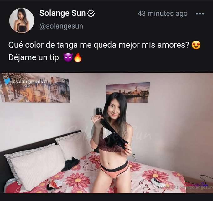 Watch Solange Sun ☀️'s leaked NSFW photo on TwXstars