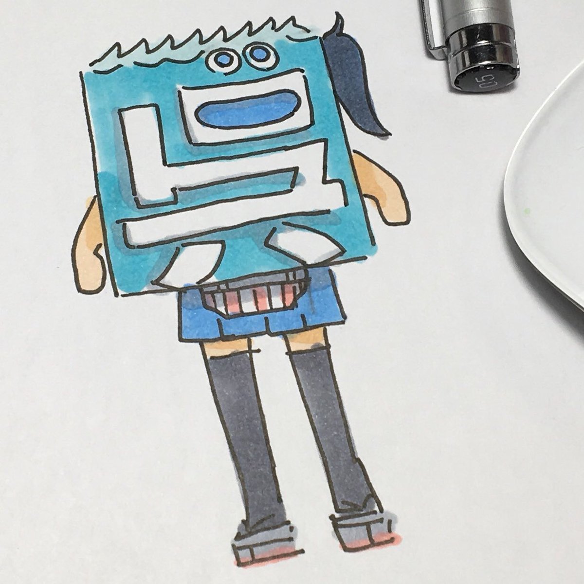 加賀(艦隊これくしょん) 「#見た人もなにか無言で青い何かをあげる 」|ひじからのイラスト