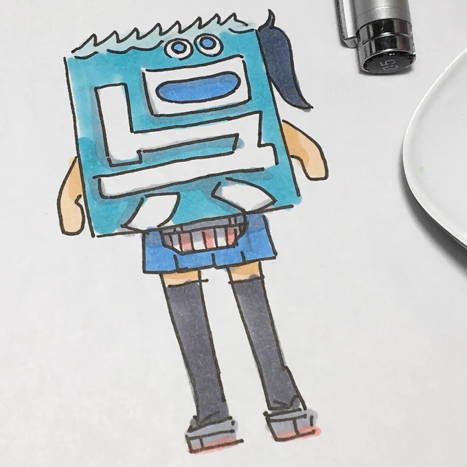 #見た人もなにか無言で青い何かをあげる 