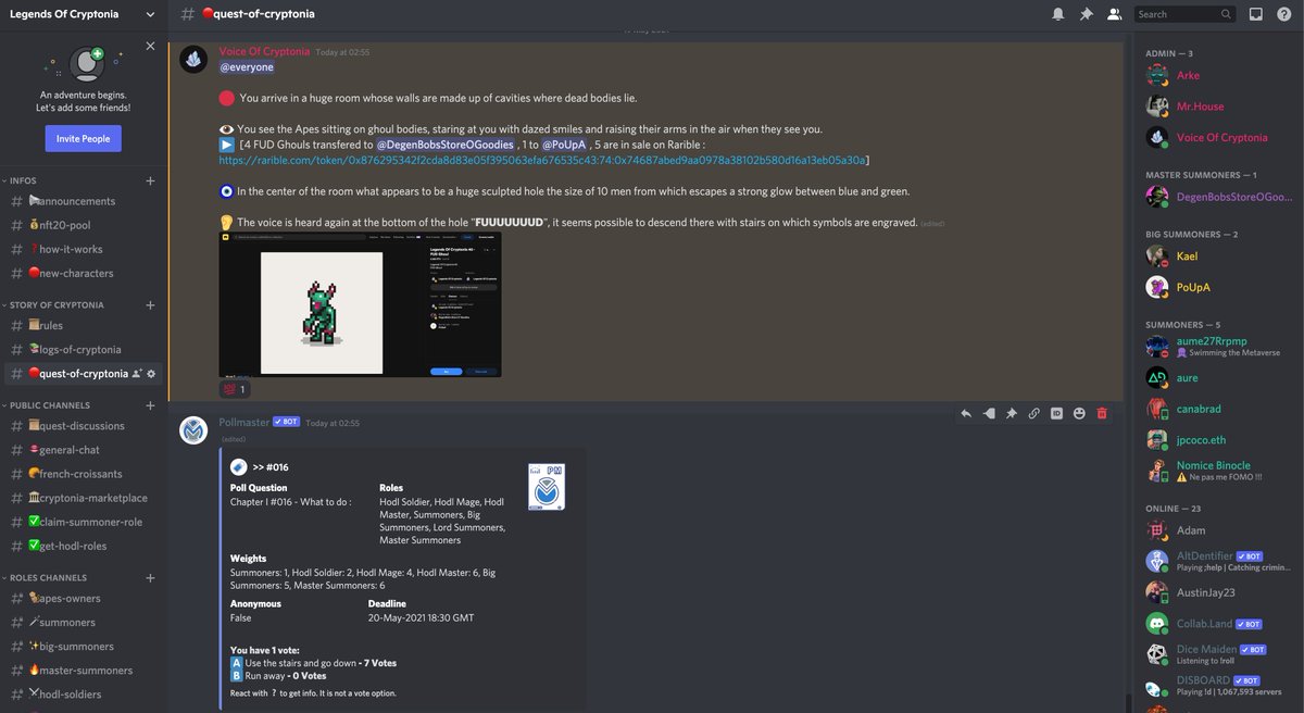 CryptoniaOf's tweet image. The #NFT quest continue on Cryptonia Discord : discord.gg/8rCYauAx7d

And a new character "FUD Ghoul" is available to capture on @rariblecom 🔥 (5 of 10 still left, 0.025 ETH)
rarible.com/token/0x876295…