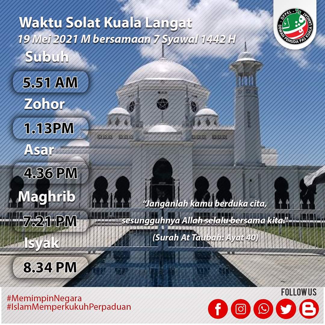 Waktu Asar Kuala Langat / It covers an area of 858 square kilometres